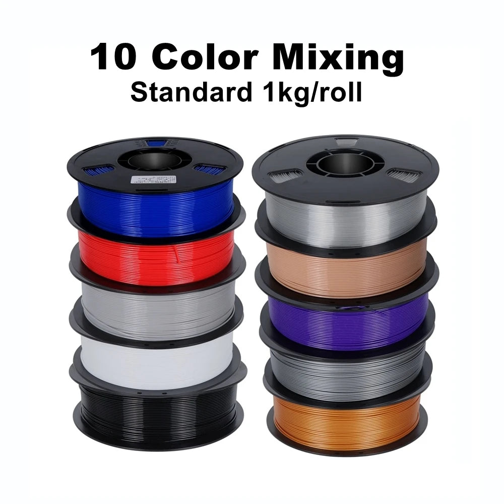10kg PETG Filament 1.75mm Bundle Black Mixing Color 22LBS 3D Printer Filament 1kg/roll Plastic Spool PETG Material