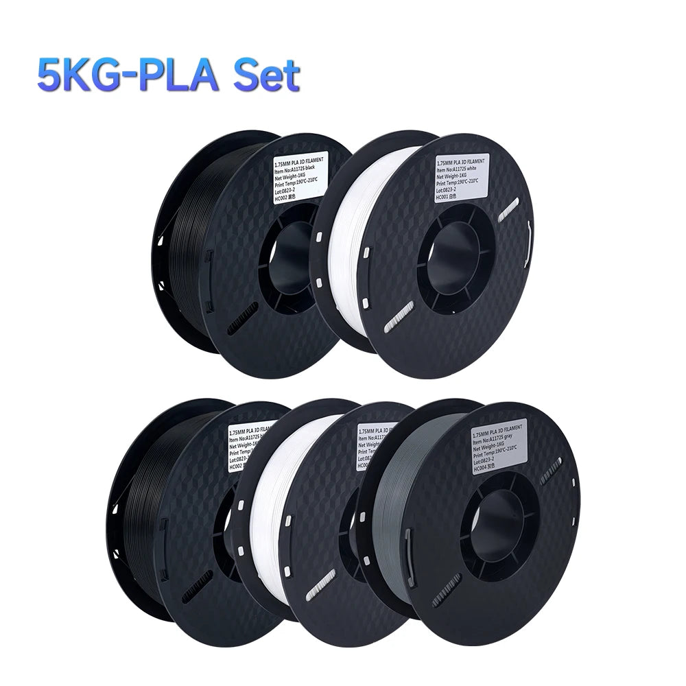 5KG Mix Colors PLA filament 1kg 1 75mm For 3D Printer PLA Material for 3D Printing filamento pla 3D Printer Filament