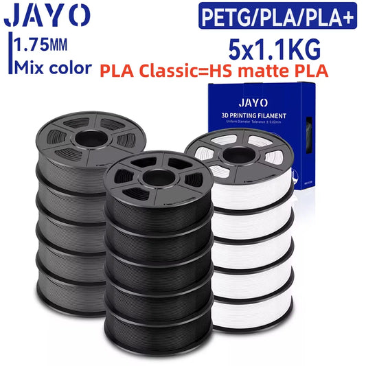 JAYO 3D PETG/PLA/PLA PLUS Printer Filament 1.75mm 5.5KG 100% No Bubble non-toxic 3D Printing Materials for 3D Printer&3D Pen
