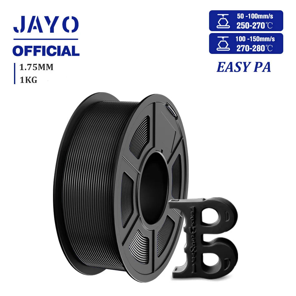 JAYO Easy PA Nylon 3D Filament 1KG 3D Printer Filament Fit Most FDM Printer Polyamide (PA) Nylon Filament Warp-Free Printing