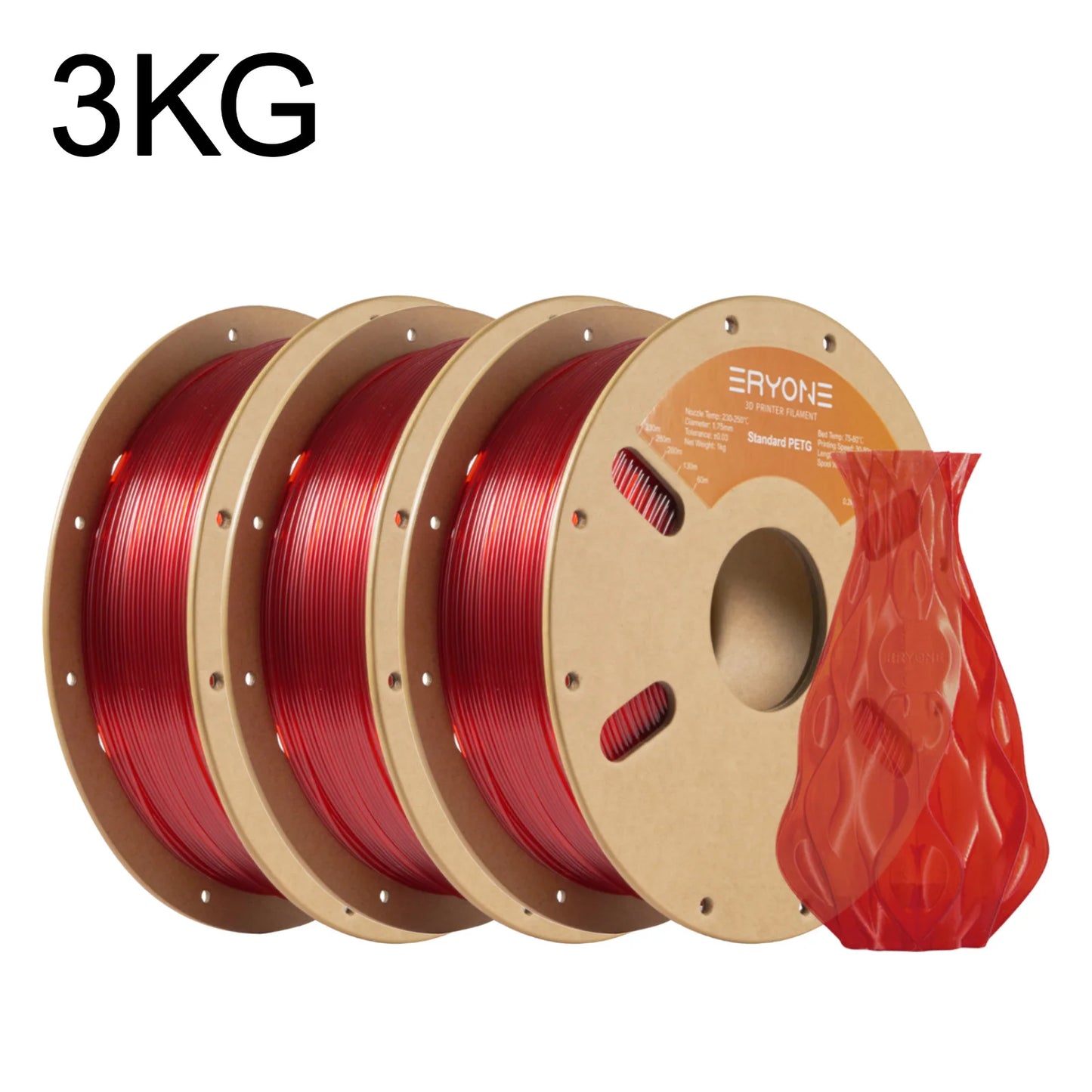 ERYONE 3/5/10KG Standard PETG Filament 1.75mm 3D Print,Multicolor Available,petg filament,3D Filament Wholesal ,1KG/Spool