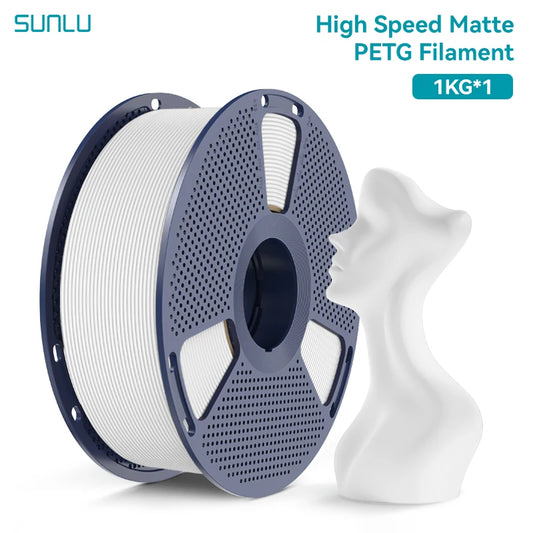 SUNLU Matte PETG 1KG 3D Filament 600mm/s High Speed Matte Finish 1.75mm±0.02mm Neatly Wound PETG for Most FDM Printers