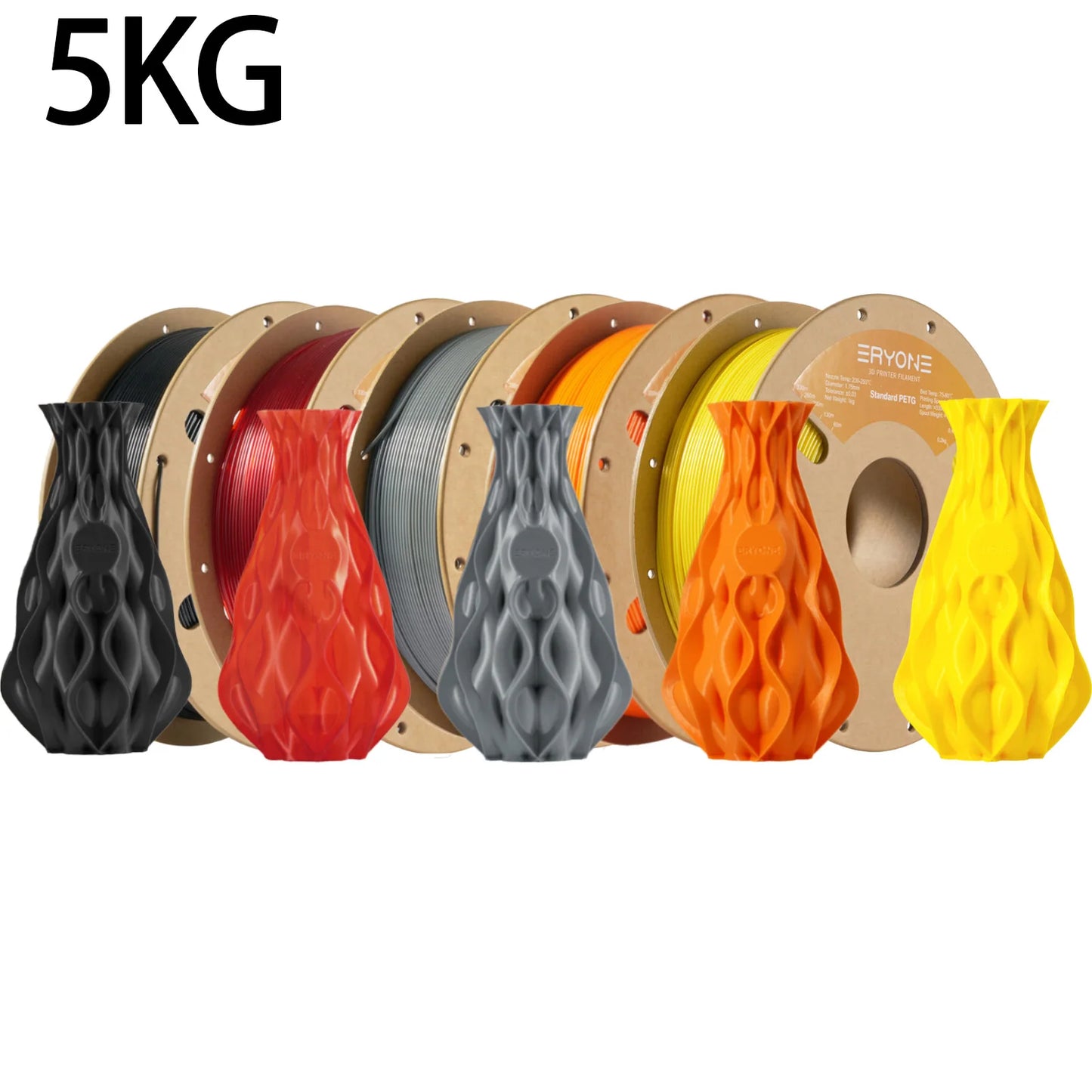 ERYONE 3/5/10KG Standard PETG Filament 1.75mm 3D Print,Multicolor Available,petg filament,3D Filament Wholesal ,1KG/Spool