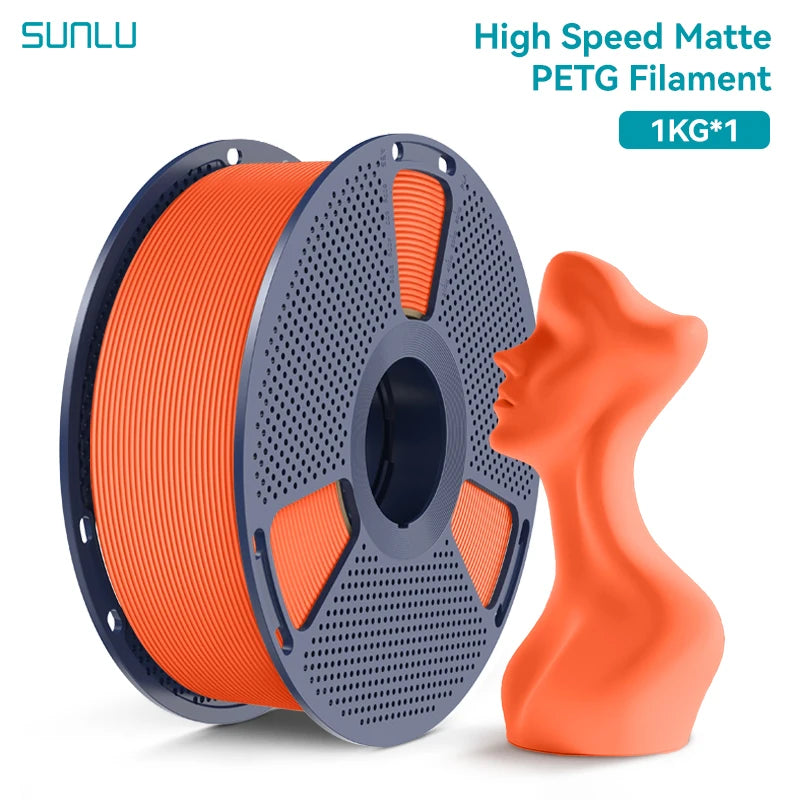 SUNLU Matte PETG 1KG 3D Filament 600mm/s High Speed Matte Finish 1.75mm±0.02mm Neatly Wound PETG for Most FDM Printers