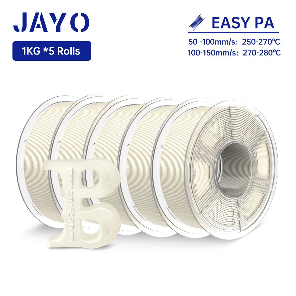 JAYO Easy PA Nylon 3D Filament 1KG 3D Printer Filament Fit Most FDM Printer Polyamide (PA) Nylon Filament Warp-Free Printing