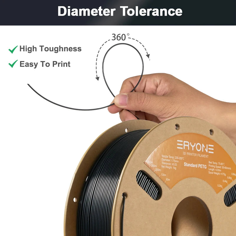 ERYONE 3/5/10KG Standard PETG Filament 1.75mm 3D Print,Multicolor Available,petg filament,3D Filament Wholesal ,1KG/Spool