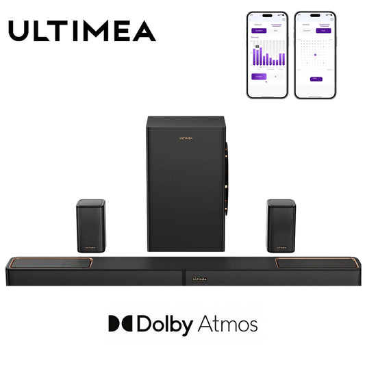 ULTIMEA 460W 5.1.2ch Sound Bar with Dolby Atmos, Surround Sound Home Theater System for TV with 2 Surround Speakers, APP Control