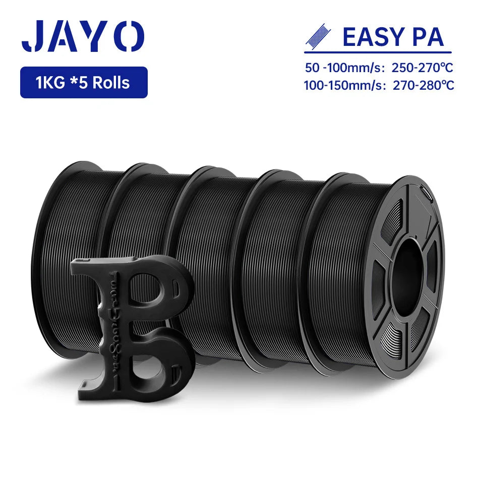 JAYO Easy PA Nylon 3D Filament 1KG 3D Printer Filament Fit Most FDM Printer Polyamide (PA) Nylon Filament Warp-Free Printing