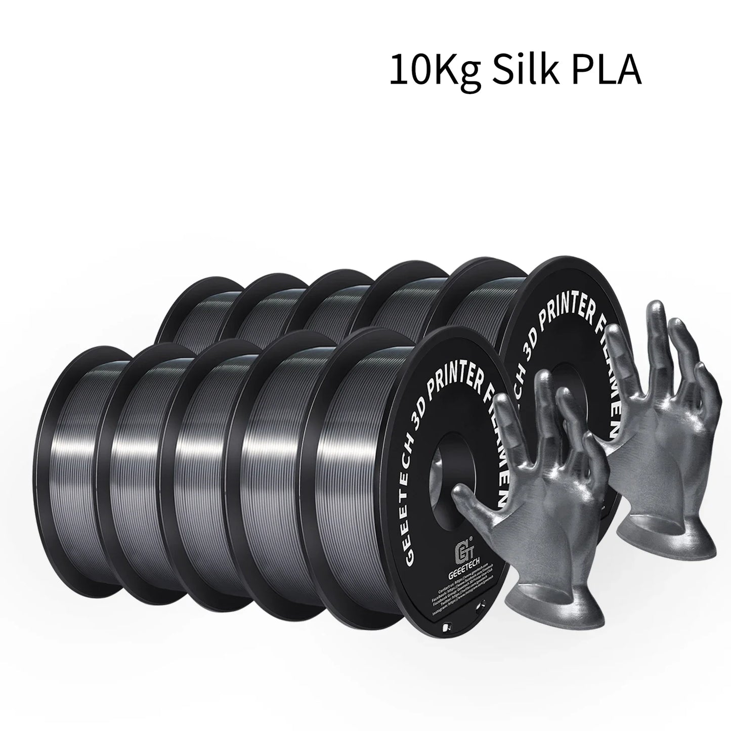 GEEETECH 10Kg In One Box Matte/PETG/Silk PLA/TPU/ABS+ 3D PLA Filament 1.75mm Spool Wire For 3D Printer Material,Safety