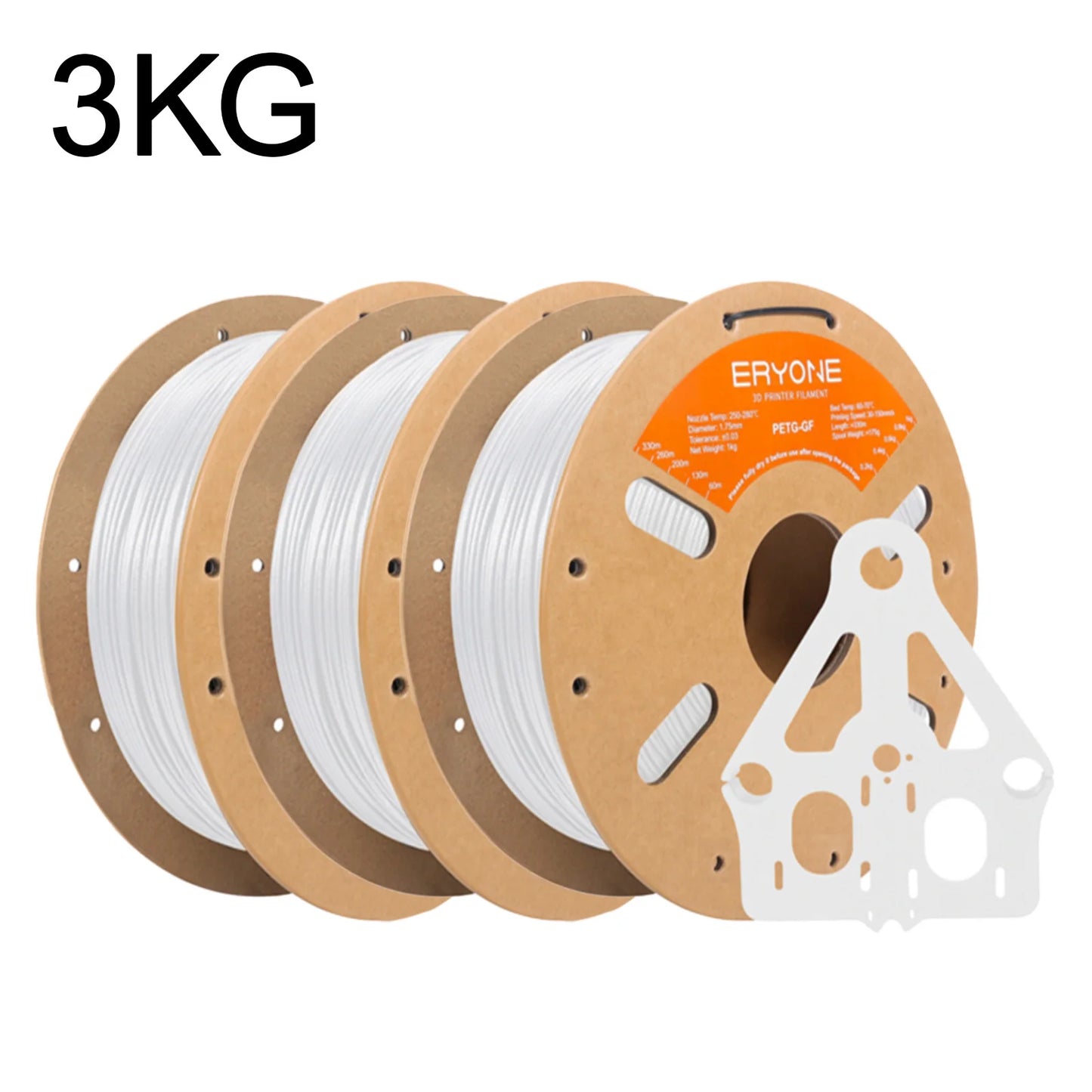 Eryone 3KG PETG Carbon Fiber Filament 1.75mm, 15% CF High Rigidity 3D Printer Filament, +/-0.03mm Value Pack