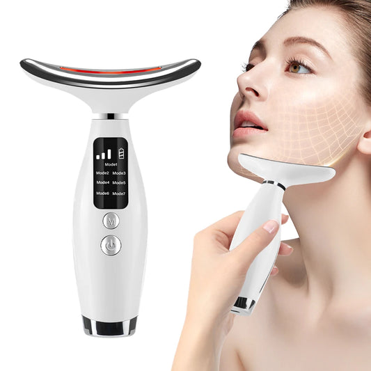 7 Modes 3 Levels Neck Face Beauty Device Vibration Massage Personal Care Tools Improve Neck Lines Home Use Face Lifting Machine